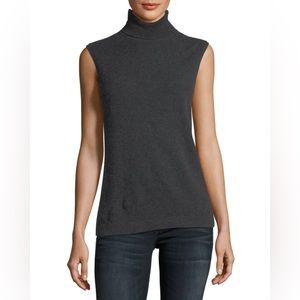 Neiman Marcus Cashmere Turtleneck Sleeveless Top